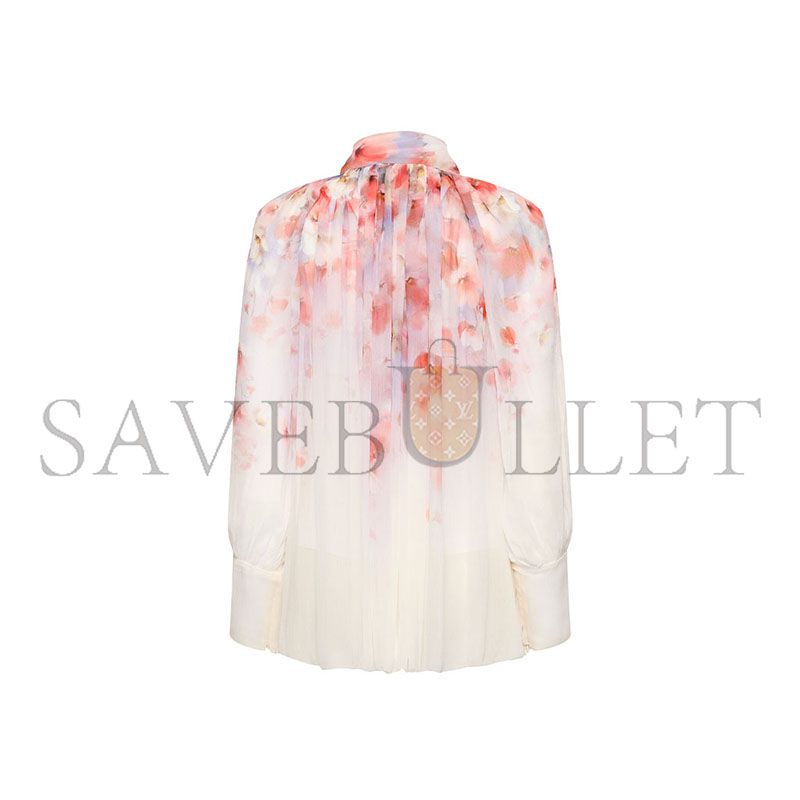 ZIMMERMANN WOMEN'S CRUSH BLOUSE WITH FLORAL PRINT AND DRAPED DESIGN 81IRSQ050